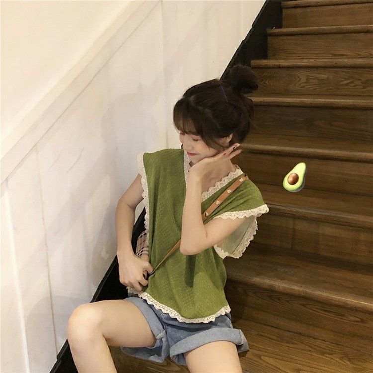 Áo Gile không tay cổ chữ V phong cách Hàn Quốc dành cho nữ