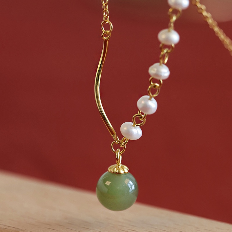 Vòng cổ Ngọc Trai Hetian Thời Trang Hàn Quốc Sang Trọng Cho Nữ Giới Niche Advanced Chuỗi Hạt Ngọc Trai Xương Đòn