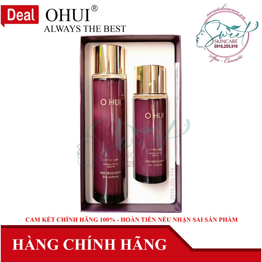 Nước Hoa Hồng Chống Lão Hóa Giúp Se Khít Lỗ Chân Lông Ohui Age Recovery Skin Softener 150ml  [O hui tím]