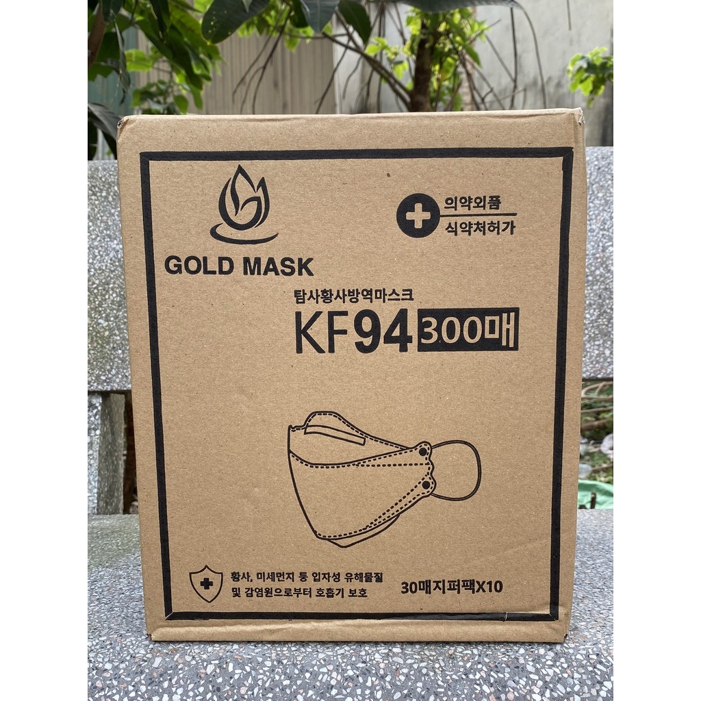 Thùng 300c / 200c khẩu trang KF94 Gold Mask tiêu chuẩn 4 lớp chống bụi mịn