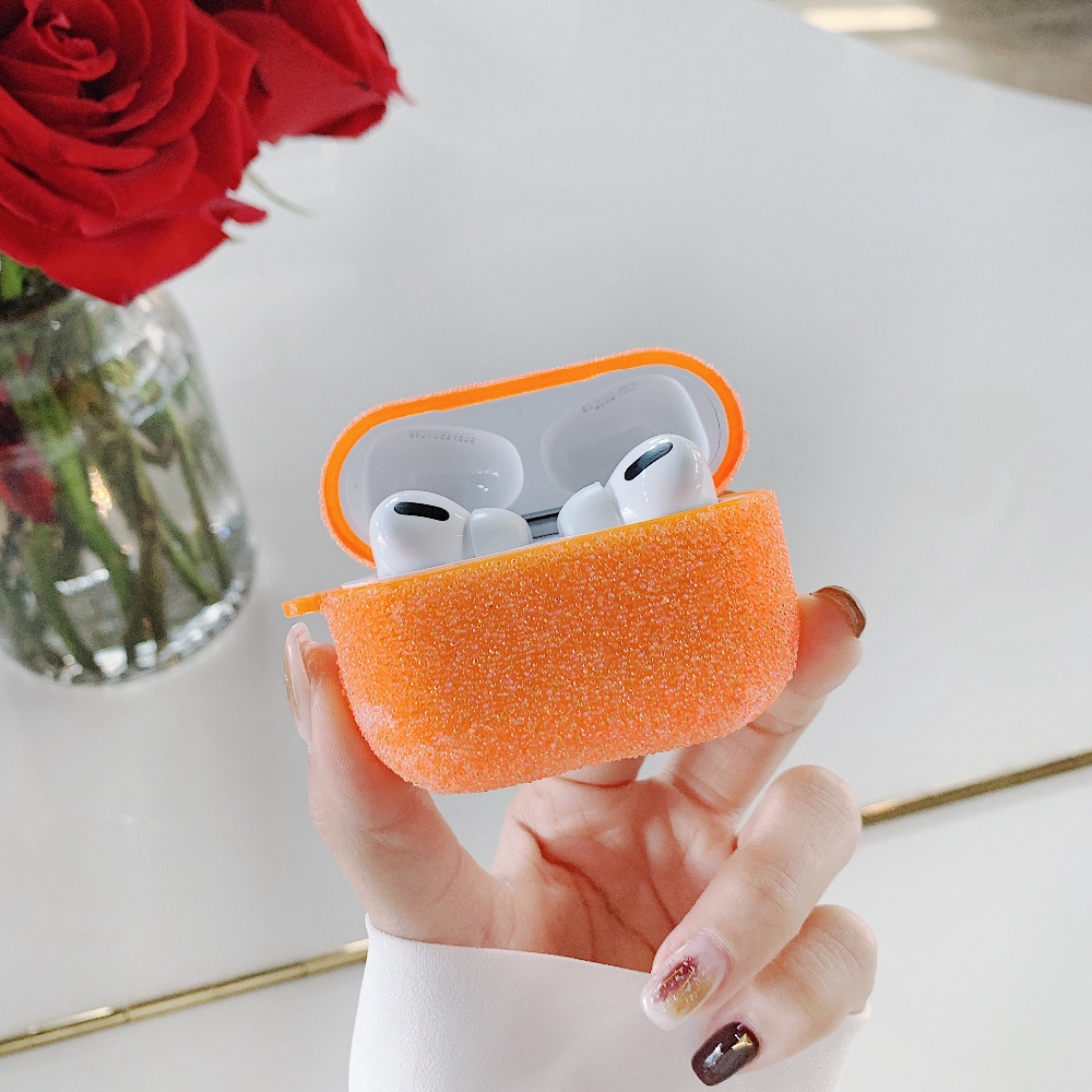 Vỏ Bảo Vệ Hộp Sạc Tai Nghe Airpods 3 Pro Chất Liệu Tpu Mềm Màu Huỳnh Quang Lấp Lánh