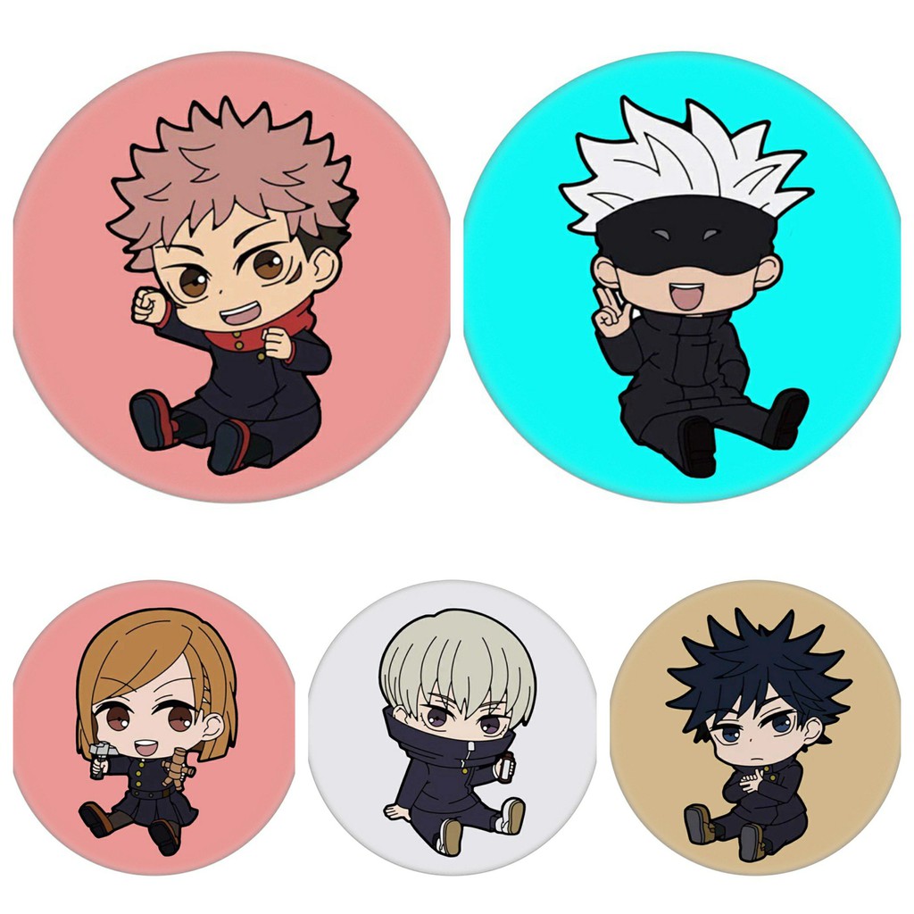 Combo 5 huy hiệu cài áo IN HÌNH Jujutsu Kaisen Chú thuật hồi chiến ver ngồi anime chibi dễ thương