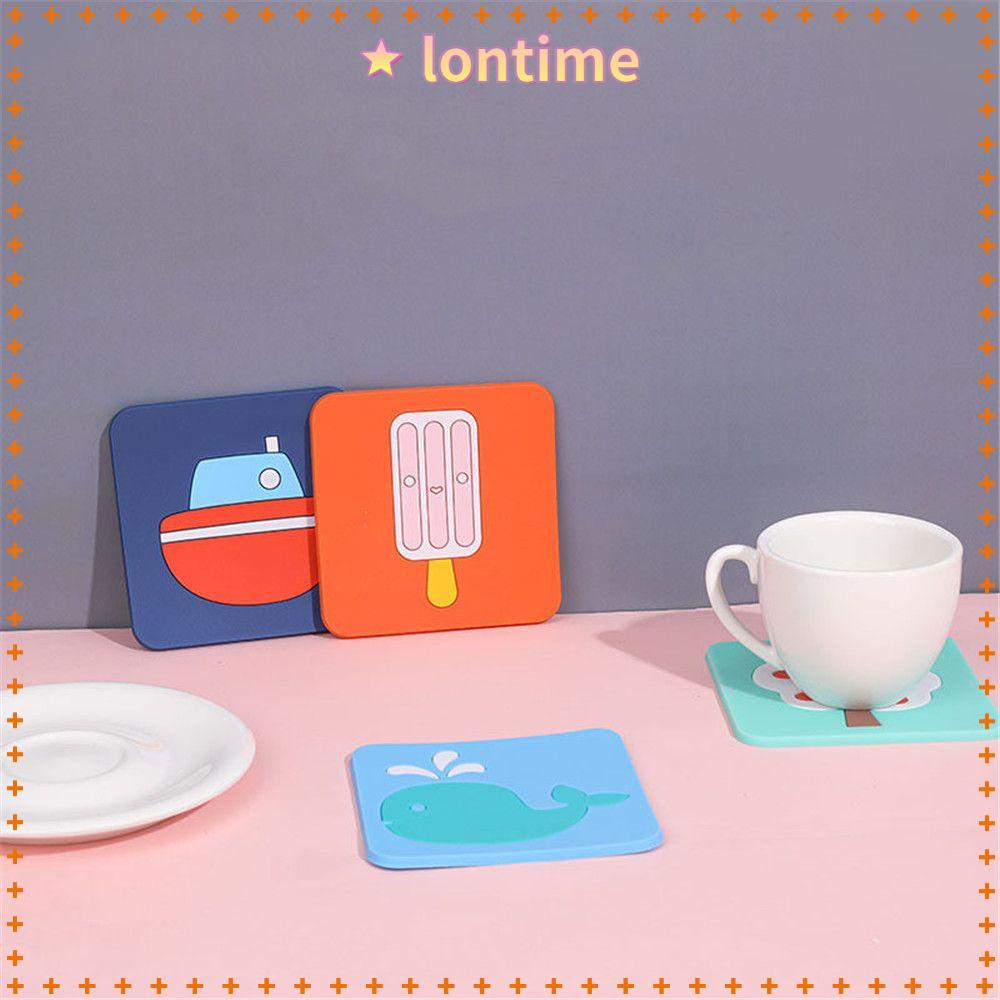 Tấm Lót Cốc Bằng Silicon Họa Tiết Hoạt Hình Dễ Thương Bắt Mắt