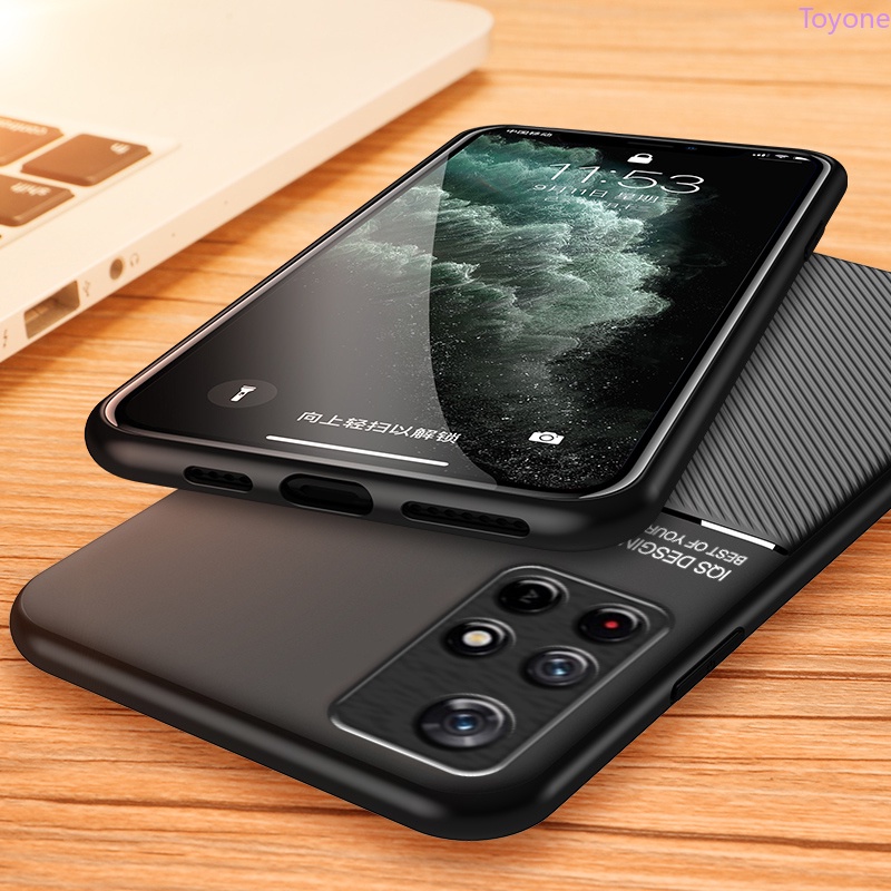 Ốp Điện Thoại TPU Mềm Phối Da Chống Sốc Mặt Nhám Thời Trang Cho Redmi Note 11 Pro 11s