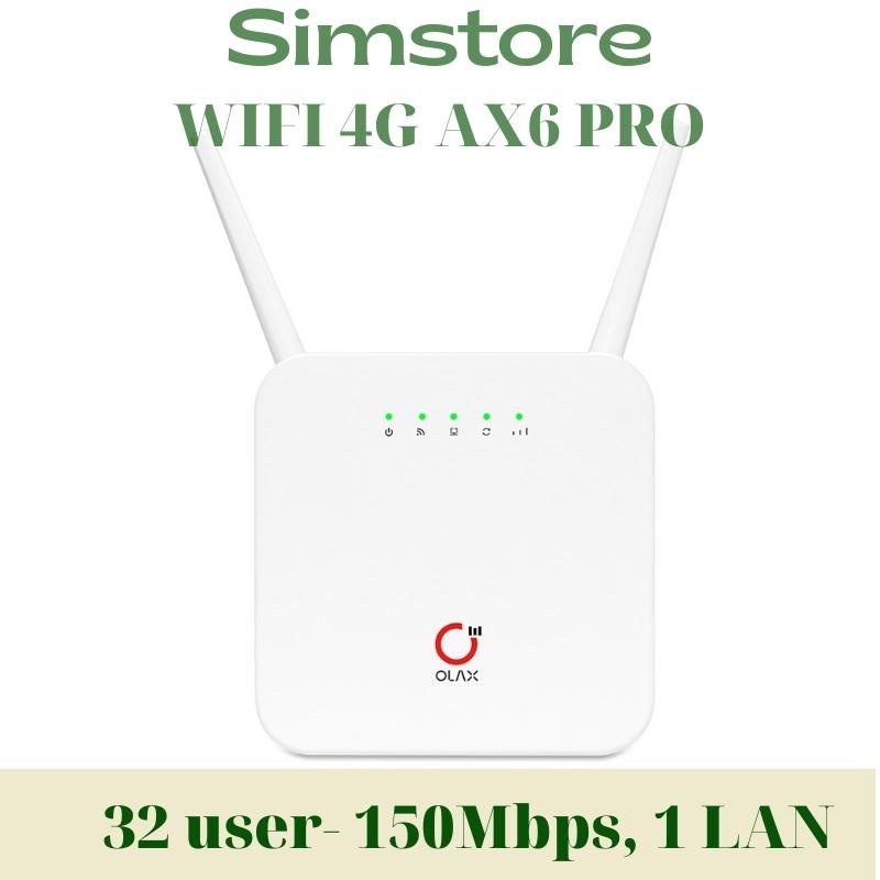 Bộ phát wifi từ sim 4G Olax Ax6 Pro 300Mbps cắm điện trực tiếp hoặc dùng Pin, kèm Pin 4000Mah