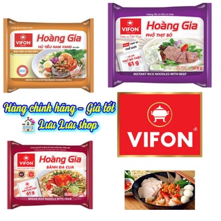 Bánh đa cua/ bún bò huế / hủ tiếu Nam Vang/ phở bò / gà ăn liền Hòang Gia Vifon có túi thịt thật 120gr