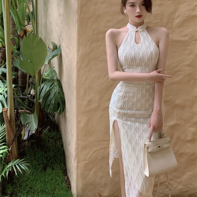 Đầm sườn xám cách tân kiểu dáng mùa hè thanh lịch cho nữ