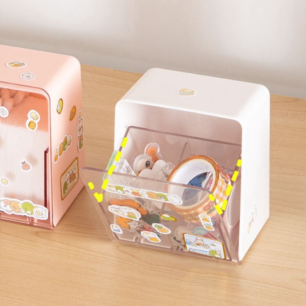 Hộp đựng tăm bông gắn tường bằng acrylic chống bụi sắp xếp gọn gàng đa dụng tiện lợi