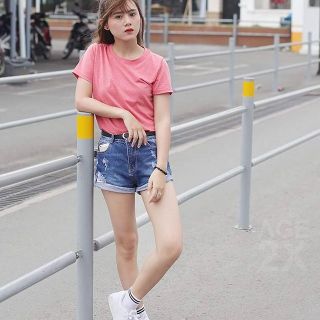 Áo thun unisex #age2x màu hồng dâu
