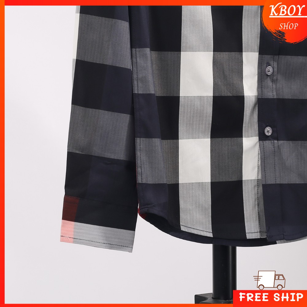 Áo Sơ Mi Tay Dài Nam Chất Liệu Cotton Spandex cổ bẻ kẻ sọc caro form rộng big size thấm hút mồ hôi tốt - T1954 | BigBuy360 - bigbuy360.vn