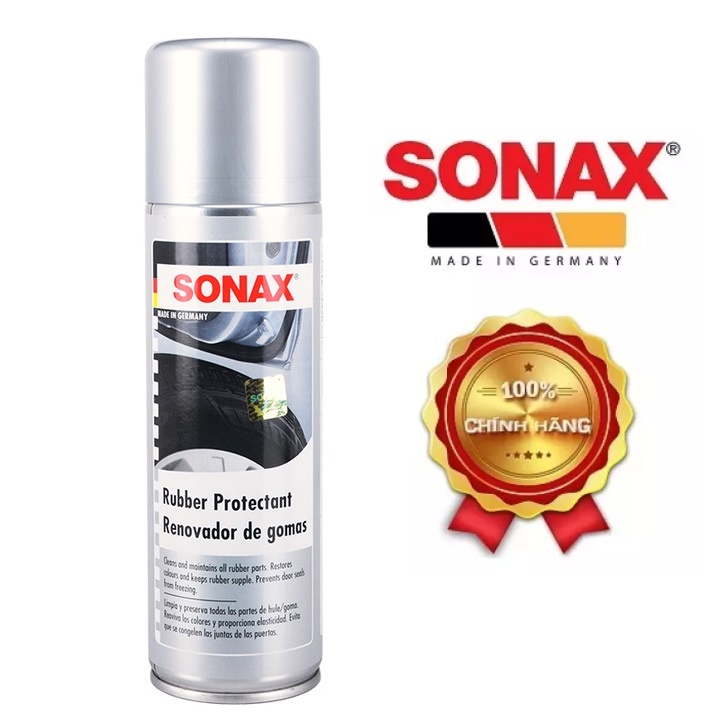 Chai xịt bảo dưỡng cao su, ron cửa và lốp xe ô tô Sonax rubber protectant 340200