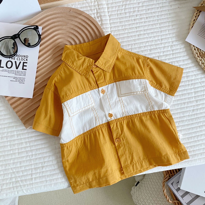 Áo polo Tay Ngắn Chất Liệu Cotton Phong Cách Hàn Quốc Cho Bé Trai