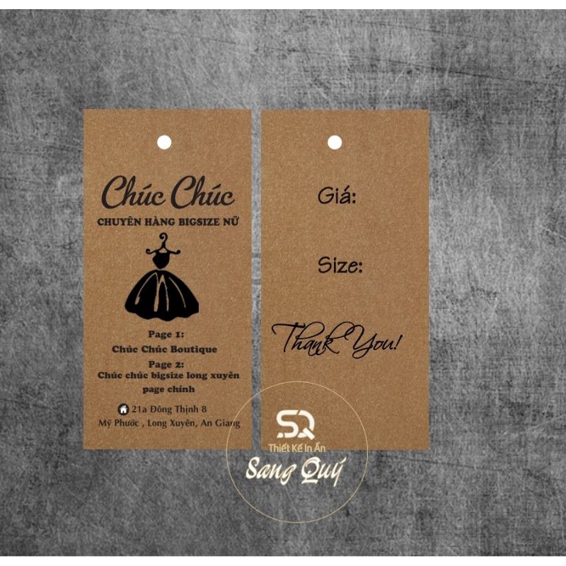 Tag, nhãn, quần áo, tích điểm trà sữa in theo yêu cầu giá rẻ,  nhận từ 500 tag, 2 mặt,  vuông, chữ nhật, ép màn bấm lỗ.