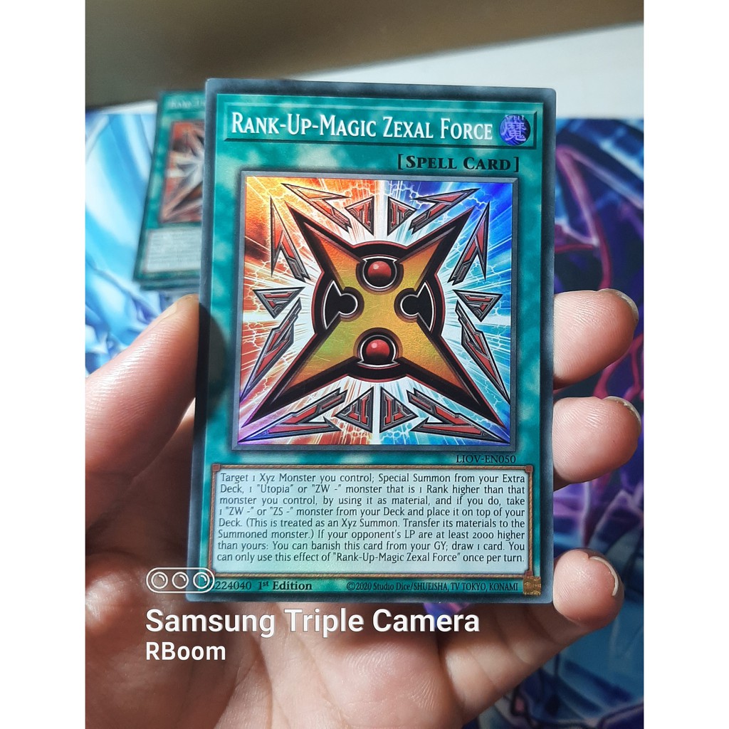THẺ YUGIOH MÃ LIOV-EN050 - Rank Up Magic Zexal Force - Super Rare 1st Edition
