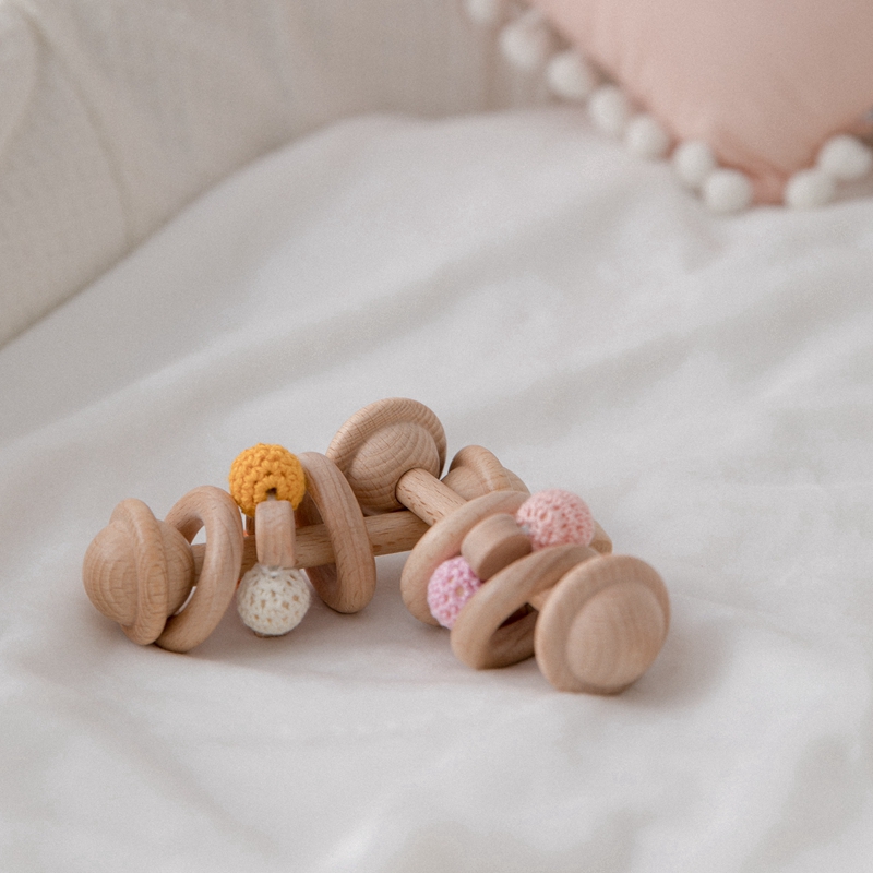 Đồ chơi cầm tay Mamimamihome bằng gỗ không độc hại thúc đẩy sự phát triển của bé sơ sinh