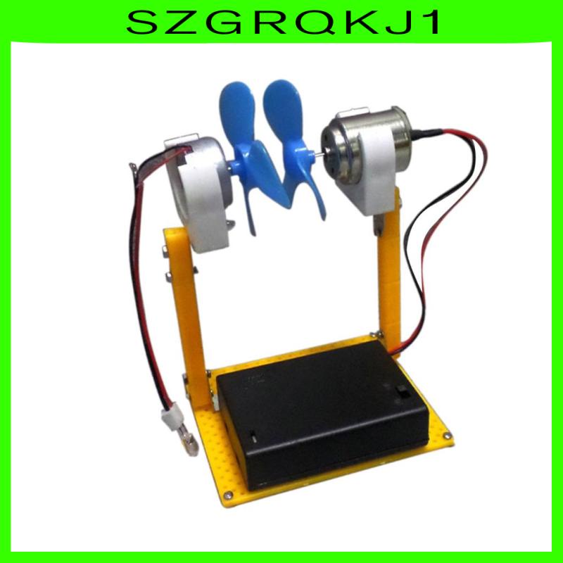 Bộ Động Cơ Tua Bin Gió Mini Có Đèn LED Phát Điện DC DIY
