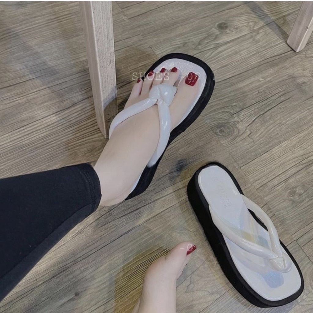 Dép kẹp nữ, dép xỏ ngón nữ đế xuồng 5cm siêu hách dáng chất liệu da bóng mịn đi chơi đi học siêu HOT