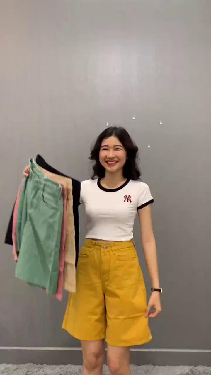 Quần Short Kaki Lửng Ulzzang Quần đùi denim ngố Ống rộng cạp cao Dáng Hàn Quốc (có bigsize) (KKN) | BigBuy360 - bigbuy360.vn