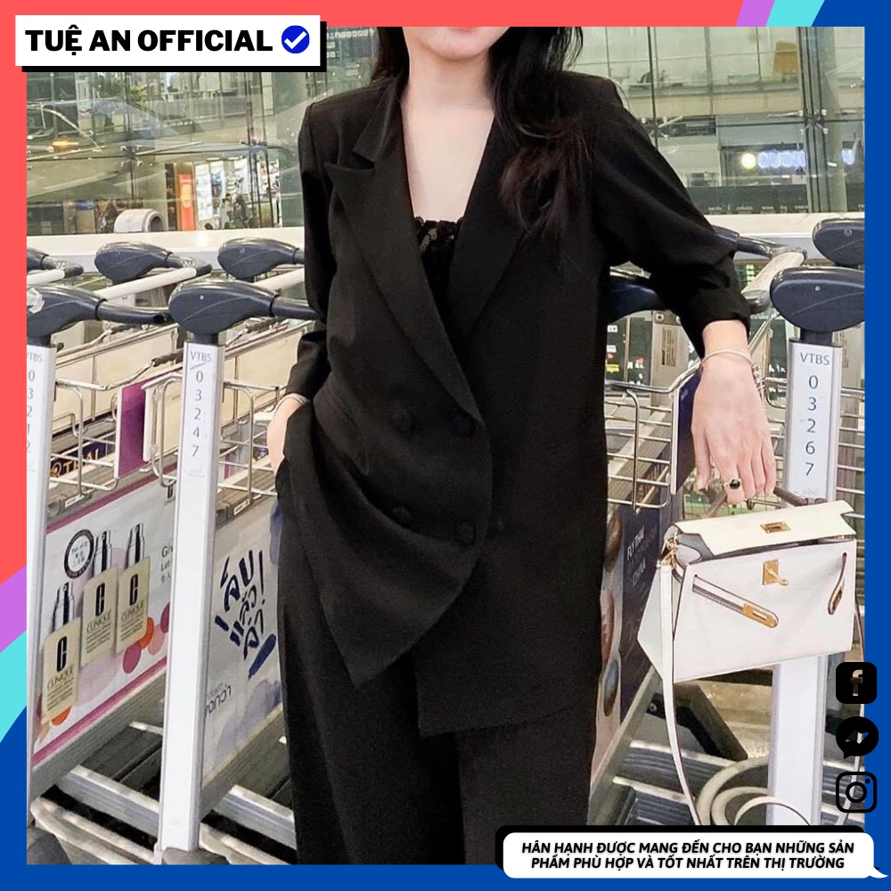 Áo khoác vest nữ công sở Tuean offcial , áo blazer nữ dáng dài khoác vest nữ công sở dài tay dáng rộng phong cách Hàn