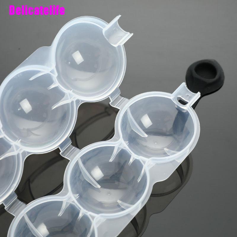 Khuôn Làm Đá Viên 4 Ngăn Hình Cầu Diy