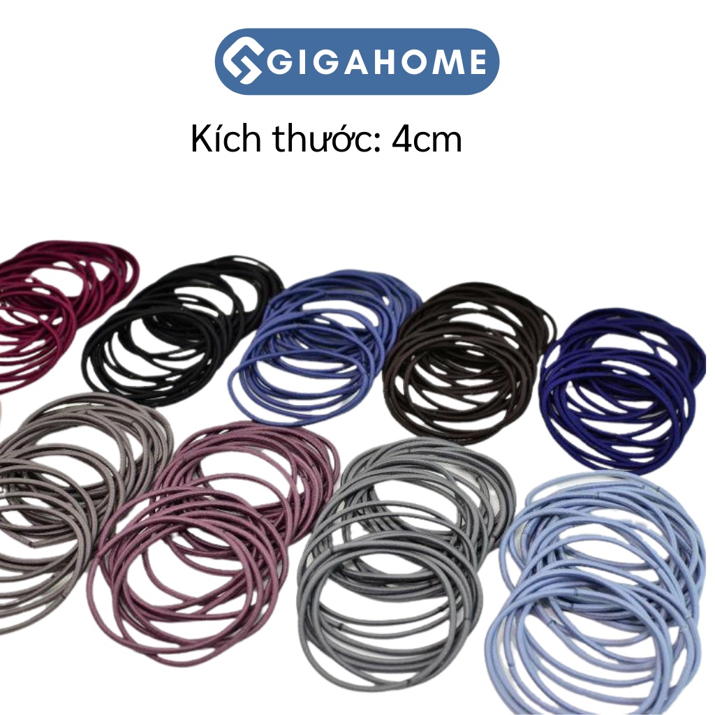 Set 100 Dây Thun Buộc Tóc Trơn GIGAHOME Kèm Túi Zip Tiện Lợi 4636