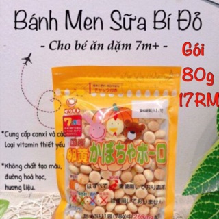 Combo bánh men bí đỏ và Glico men iwamoto