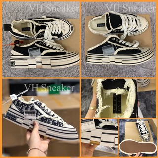 (FreeShip + Box + Bill) Giày Xvessel, Giày Sục Xvessel đế gỗ style rách nam nữ