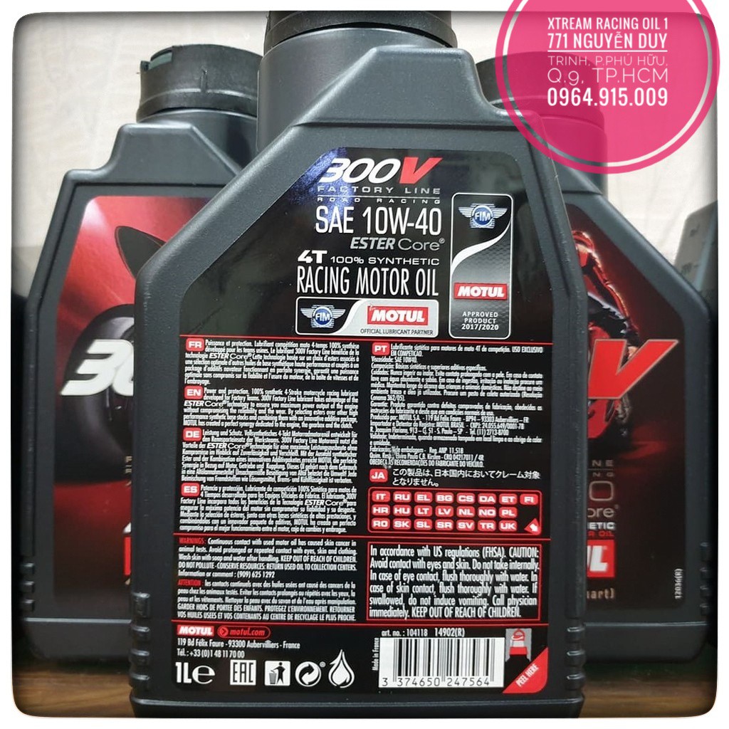 Nhớt Motul 300V 10W40 Tem 3 Lớp Hàng Chính Hãng Pháp( Có Quà Tặng)