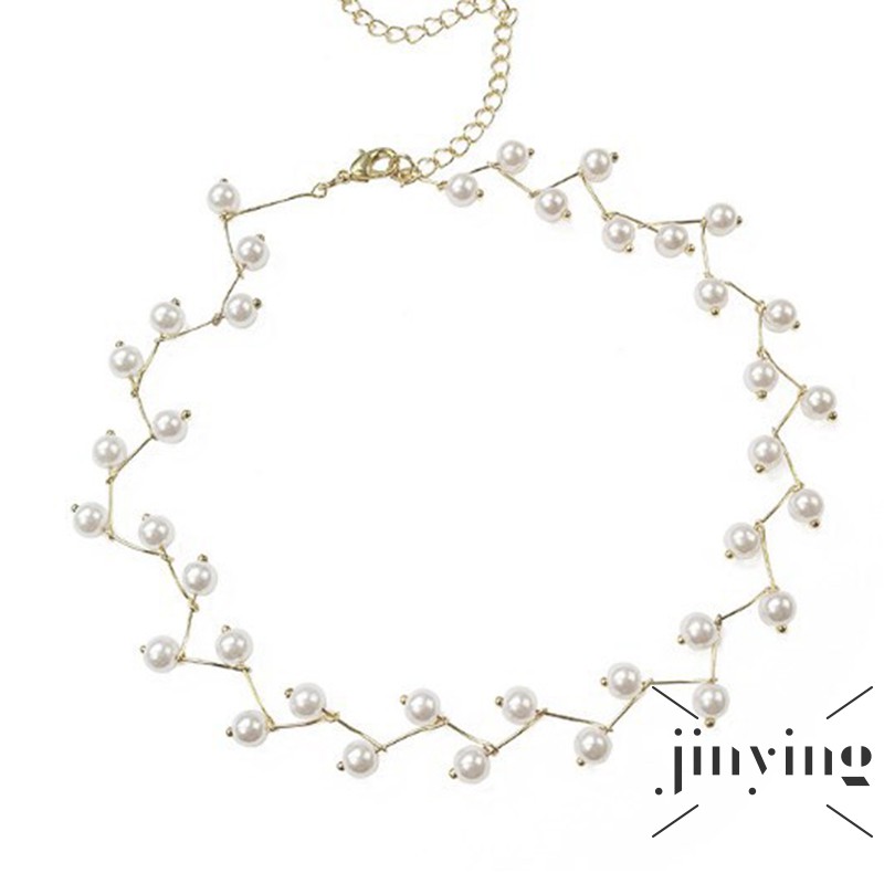 Vòng cổ choker GETNOIVAS đính hạt ngọc trai giả sang trọng cho cô dâu/ đám cưới