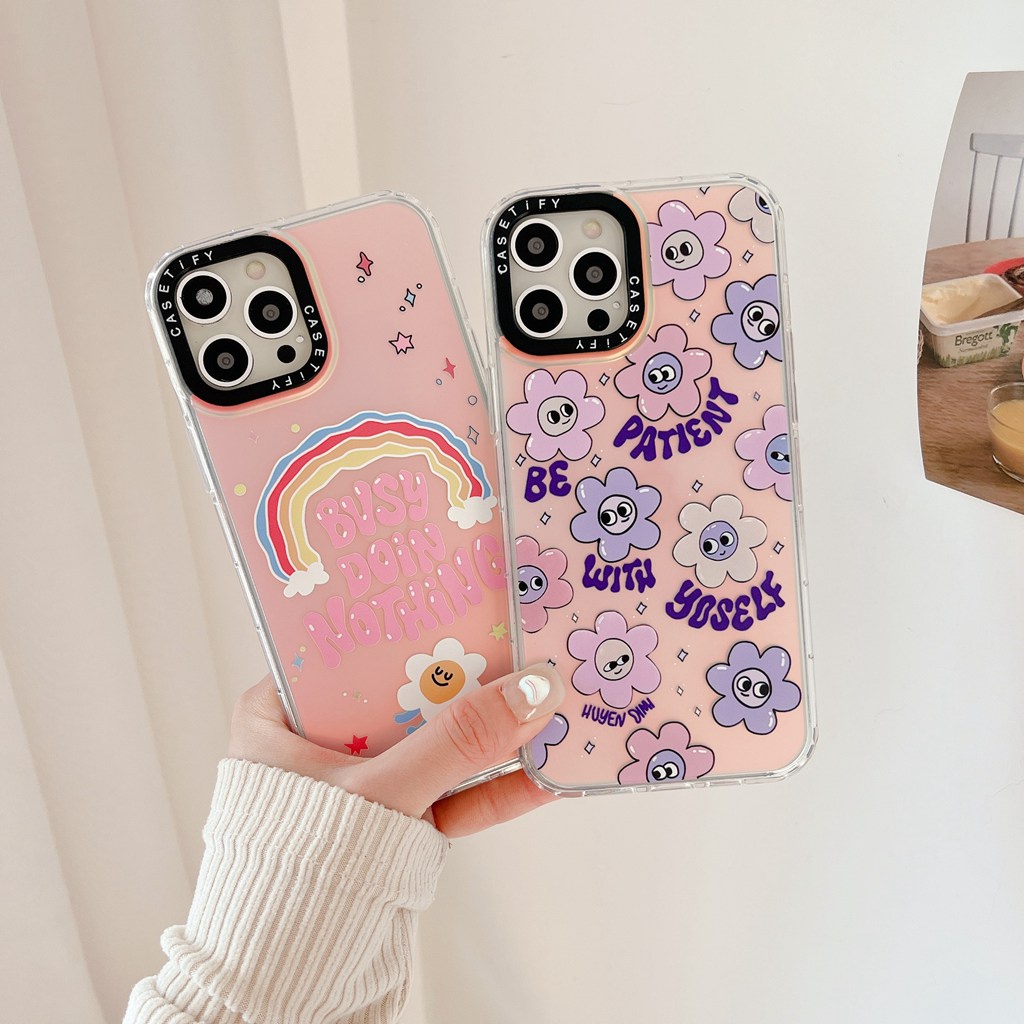 Ốp Điện Thoại TPU Hình Hoa Cầu Vồng Màu Laser Cho IPhone 14PM 11 13 12 Pro Max XR X / XS XSMAX