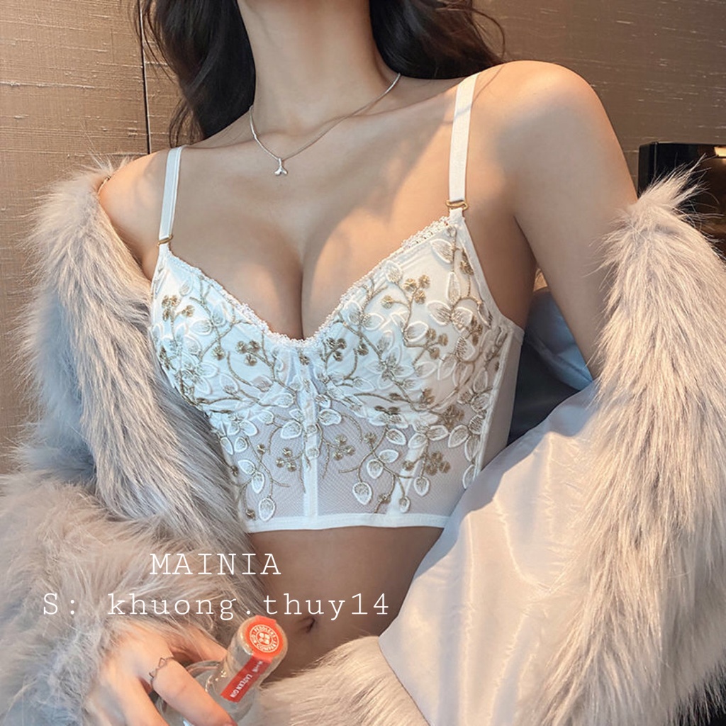 Áo Bra Corset Ren Hoa Có Gọng Mút Mỏng Hai Dây Siêu Đẹp Mainia Shop