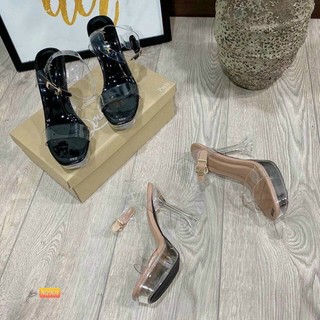 Sandal gót loe 12P đúp quai trong - Sandal cao gót 12P Chile