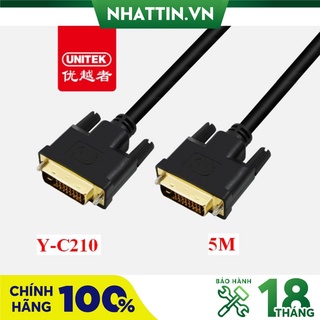 Cáp dvi 24+1 unitek y-c210 dài 5m chính hãng
