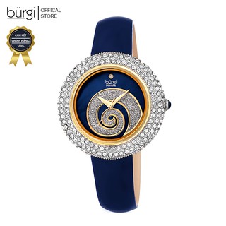 Đồng hồ thời trang nữ burgi bur209 mặt phối đá swarovski xoắn ốc dây da 36mm