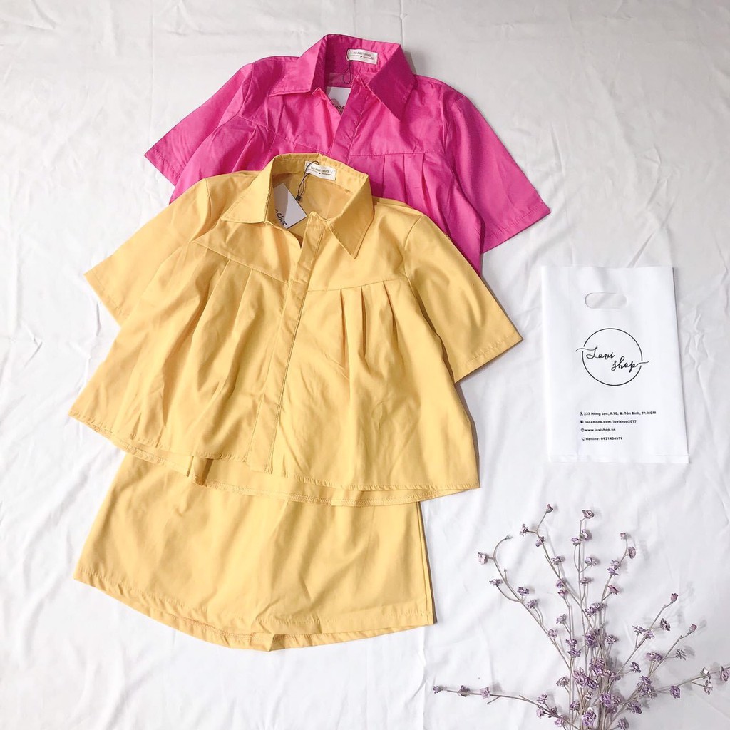 Set chân váy và áo babydoll nhiều màu Lovi