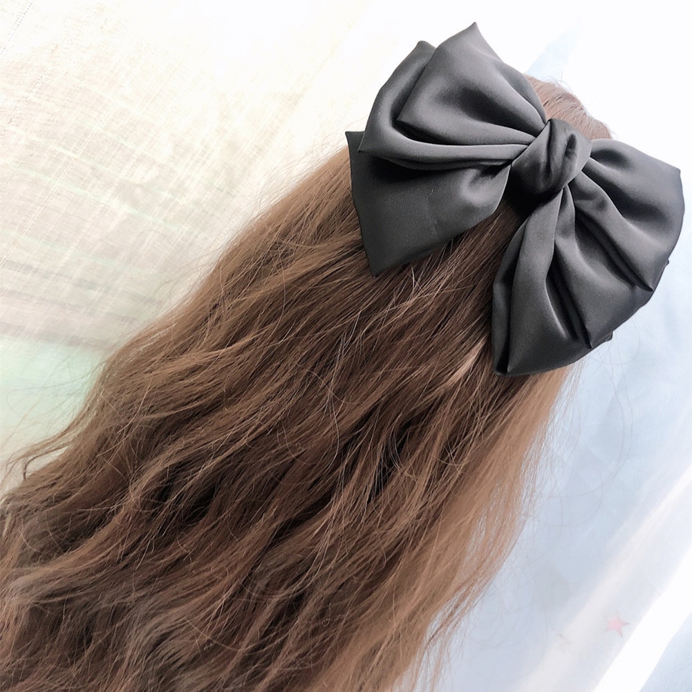 Kẹp Tóc Nơ Màu Trơn Thời Trang