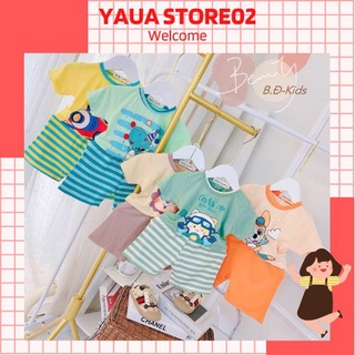 Bộ cộc tay,bộ minky mom cộc tay chất thun lạnh cho bé trai bé gái 8-22kg
