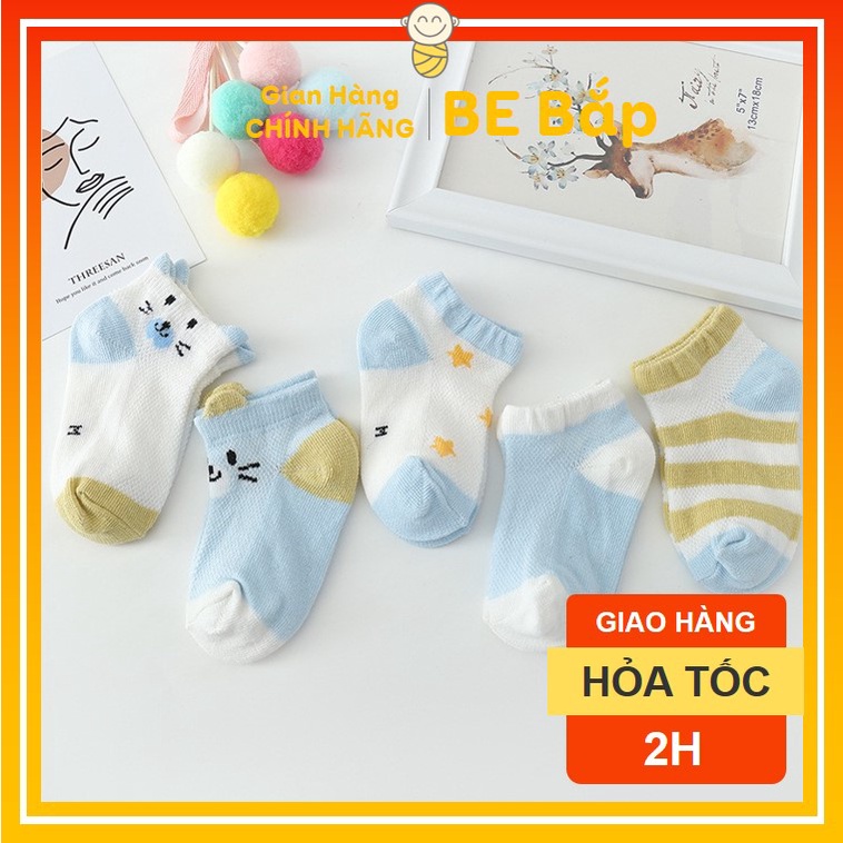 ⚡BÁN LỖ XIN ĐÁNH GIÁ 5 SAO⚡ Set 5 Đôi Tất Lưới Điều Hoà Cổ Thấp Cho Bé Giúp Thoáng Chân