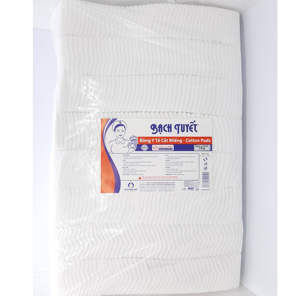 BÔNG GÒN CẮT SẴN BẠCH TUYẾT 5X5CM GÓI 1KG