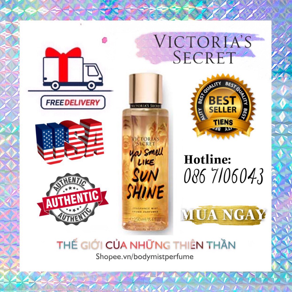 BODYMISTPERFUME⚜️Xịt Thơm Body Victoria’s Secret You Smell Like Sunshine 250ml