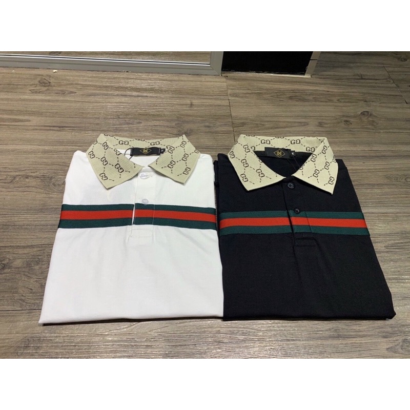 Áo Thun Cổ Trụ 𝗚𝘂𝗰𝗰𝗶 𝗦𝗼̣𝗰 𝗞𝗲̉ Nam Nữ