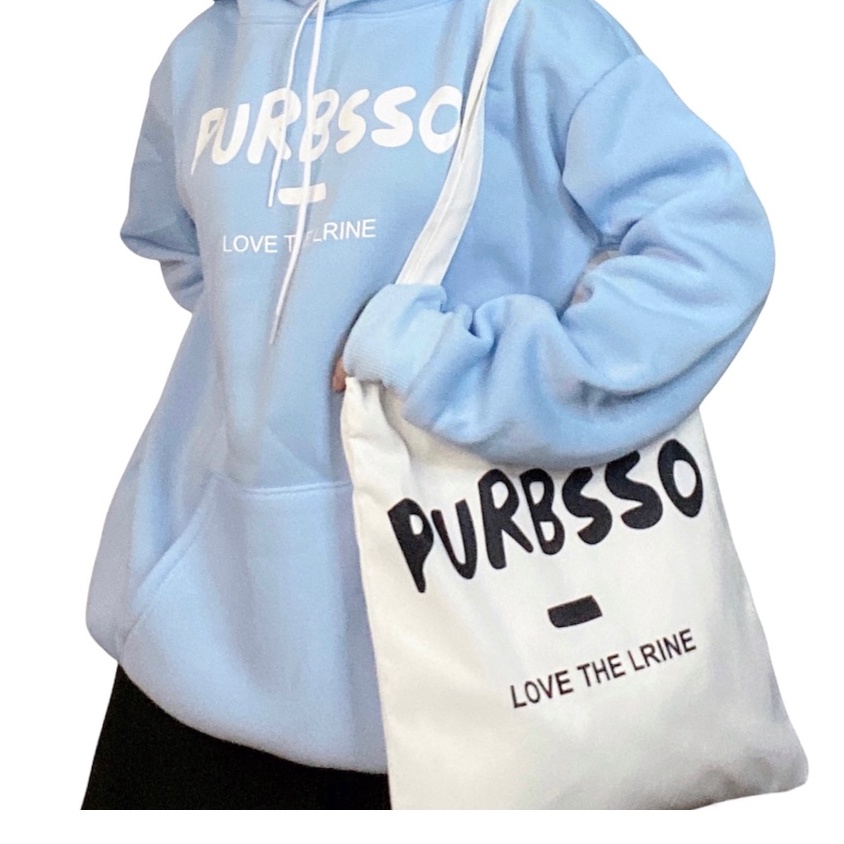 Túi tote In Chữ PURBSSO vải Canvas[FREESHIP] đeo vai phong cách Ulzzang form Unisex Vintage - TT38- LUXCY store