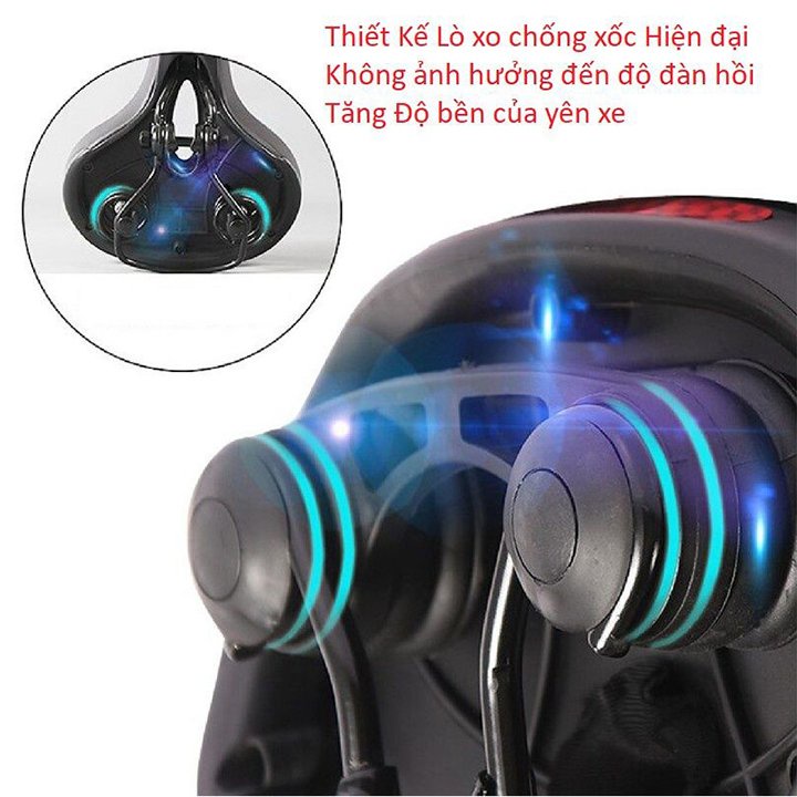 Yên xe đạp thể thao siêu êm chống nước, yên xe đạp Active thoáng khí có phản quang