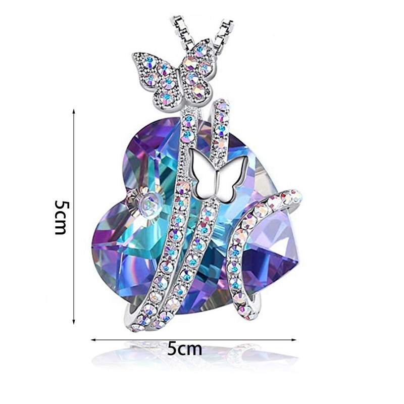 Vòng cổ mặt hình trái tim đính đá thời trang cho nữ