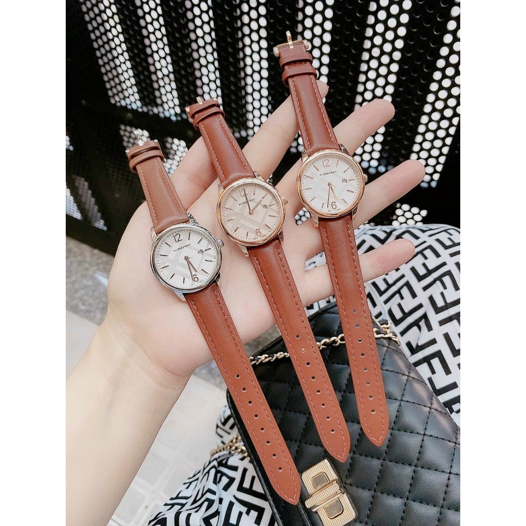 Đồng hồ nữ Burberry dây da mềm tính tế, size 32mm