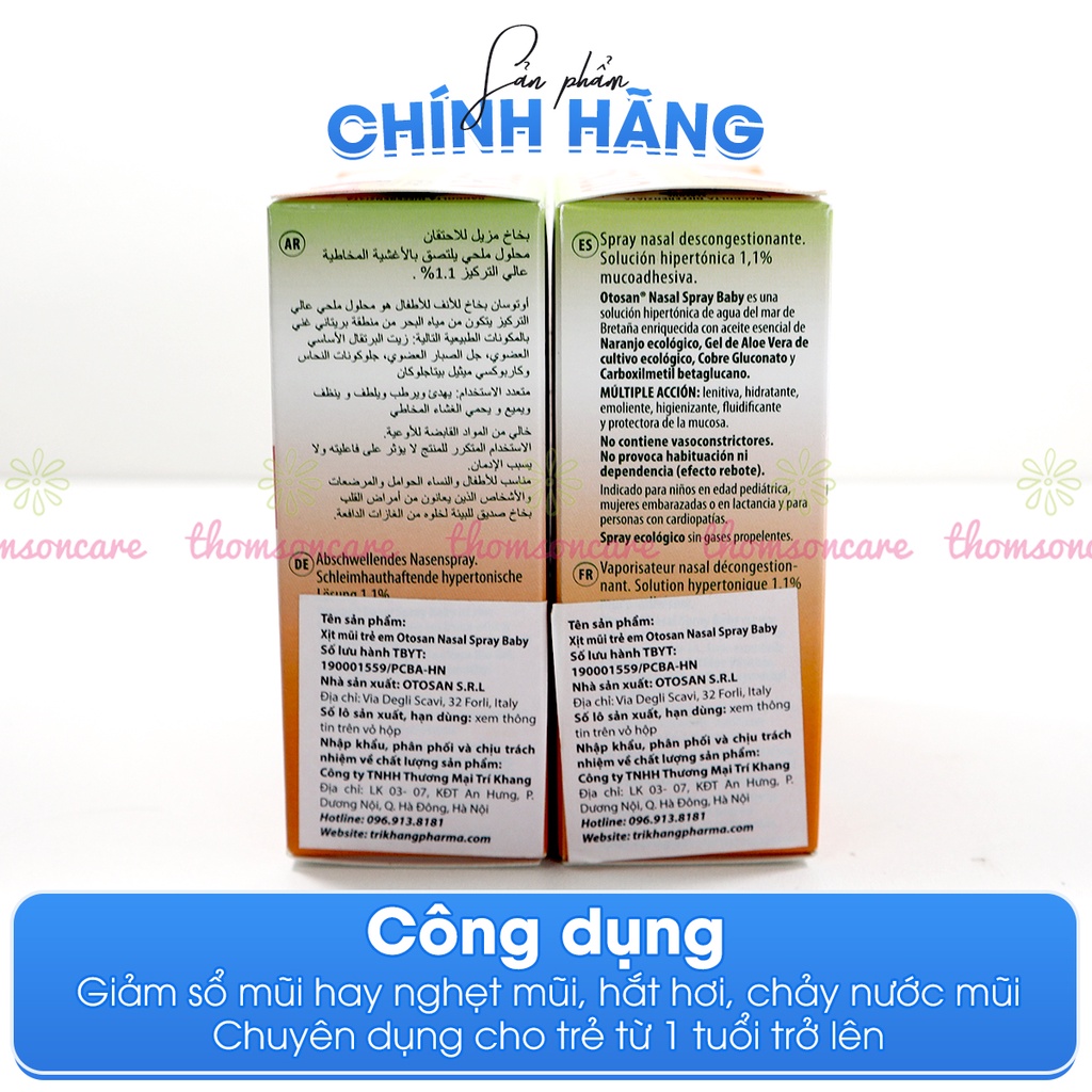 Xịt mũi Otosan - Từ Lô hội Keo ong giúp giảm mũi dị ứng, xoang, làm sạch khoang mũi thông mũi cho bé - Lọ 30ml