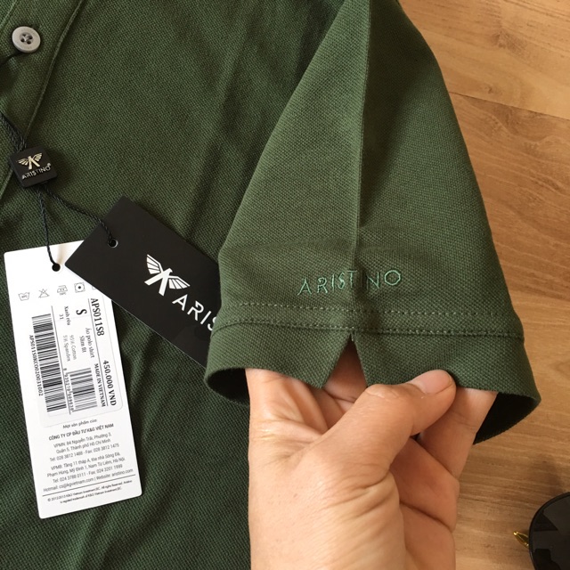 XẢ KHO CHỈ CÒN S  Áo Polo Aristino APS011s8 Màu Xanh Rêu-Slim