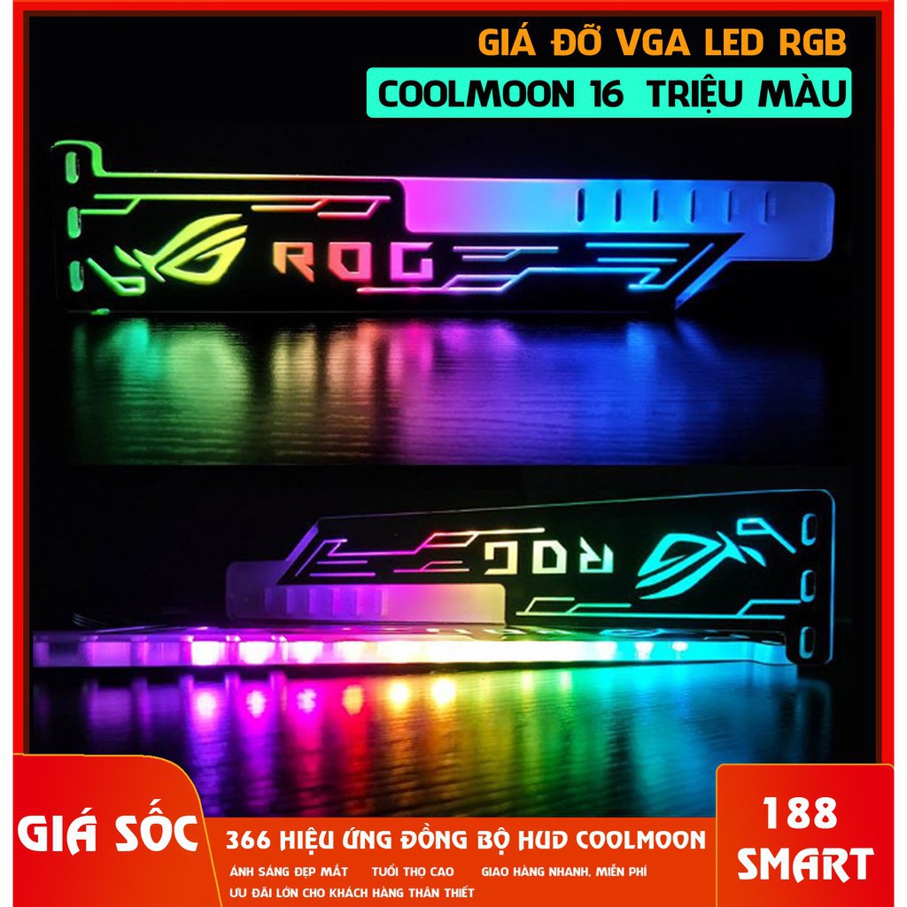 Giá Đỡ VGA Coolmoon 16 Triệu Màu, 366 Hiệu Ứng - Đồng Bộ Hub Coolmoon