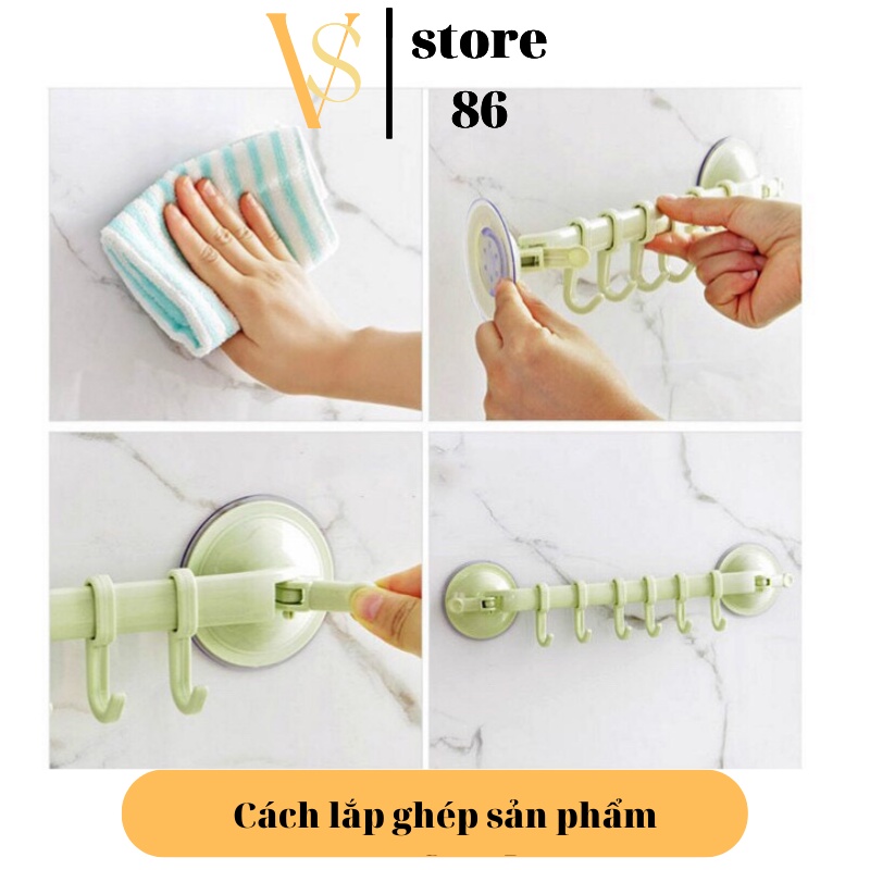 Móc Treo Nhà Tắm, Nhà Bếp Hút Chân Không - 2 Đầu Hít Chân Không