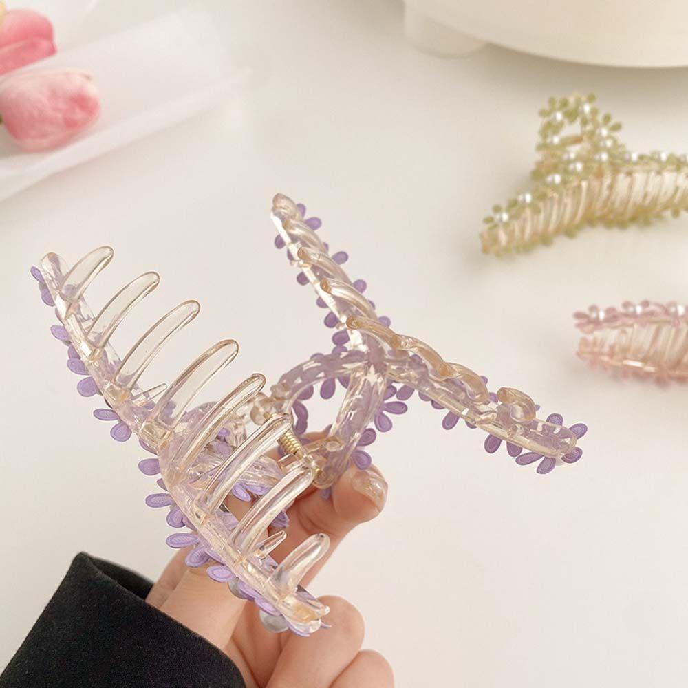 TWINKLE Kẹp Tóc Càng Cua Hình Hoa Cúc Lấp Lánh Bằng Acrylic Dễ Thương Cho Nữ